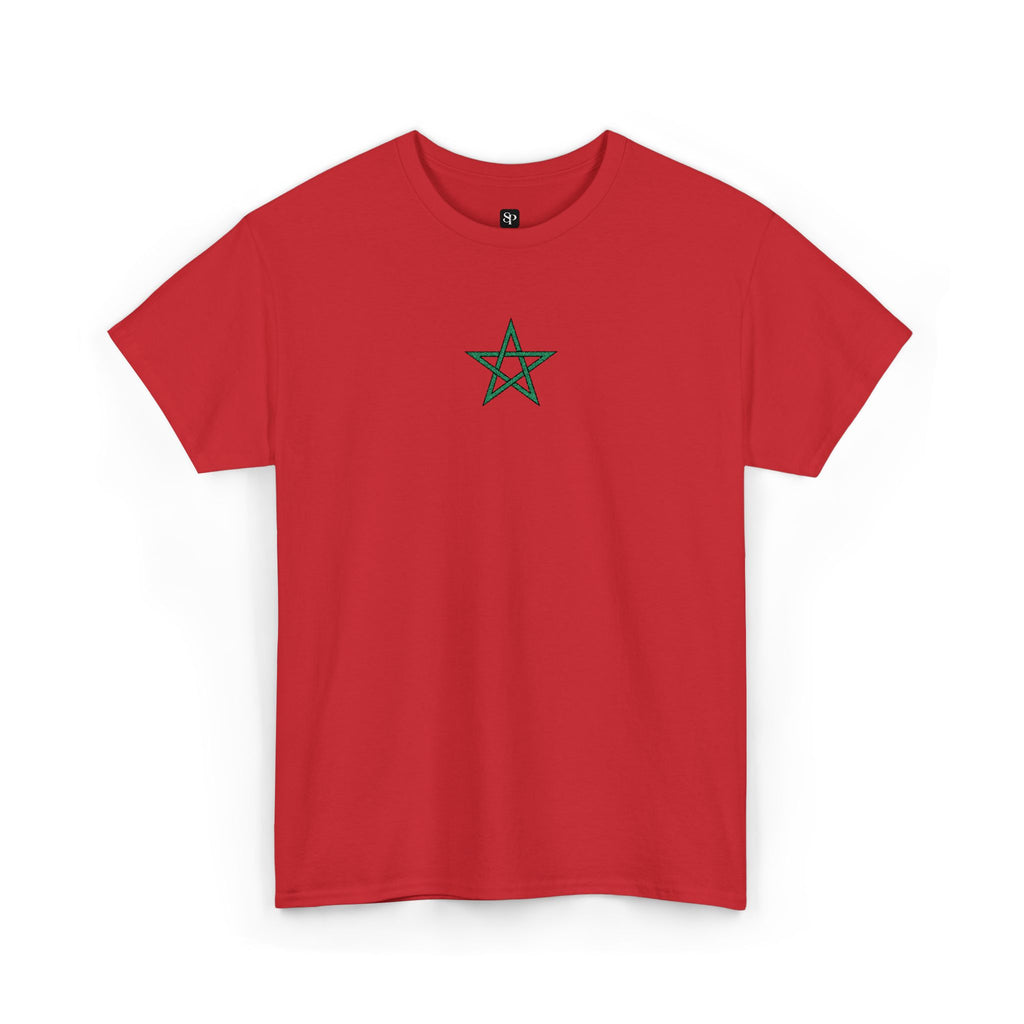 T-shirt en coton brodé avec l'étoile du Maroc