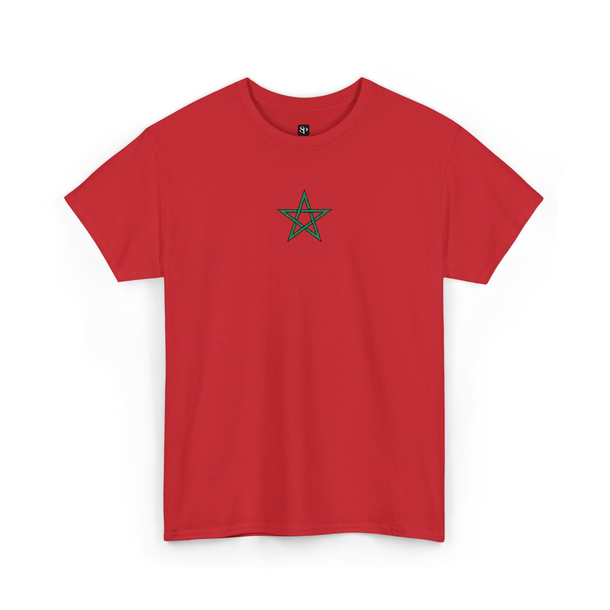 T-shirt en coton brodé avec l'étoile du Maroc