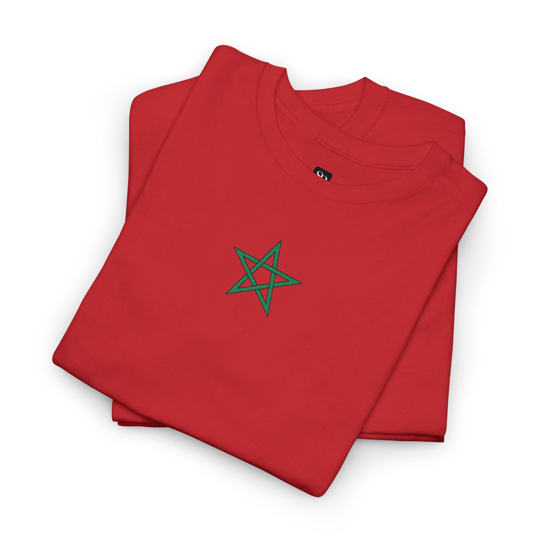 T-shirt en coton brodé avec l'étoile du Maroc